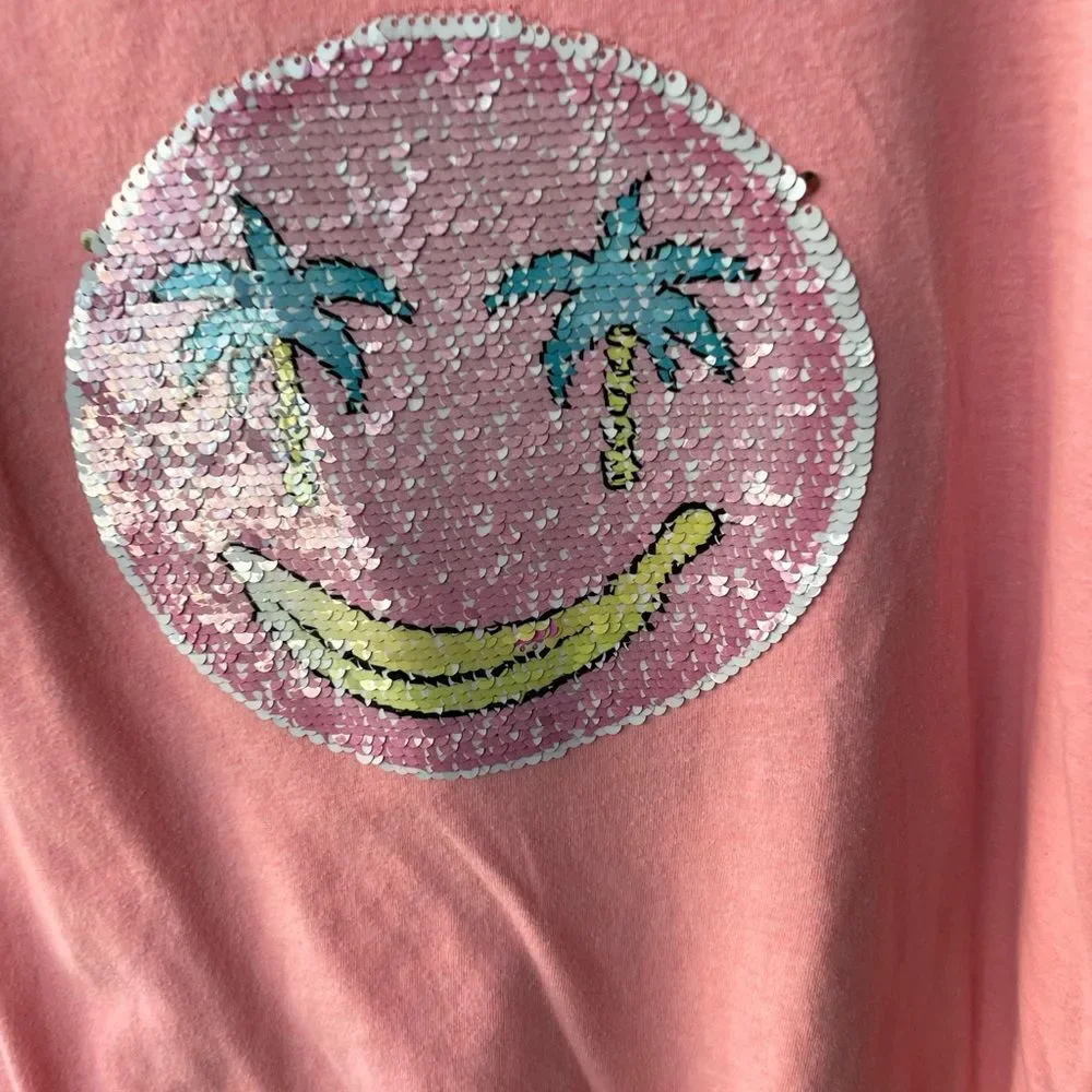 Justice Sequins Happy Face Tank Top